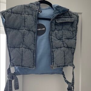 Blue Denim Quilted Vest